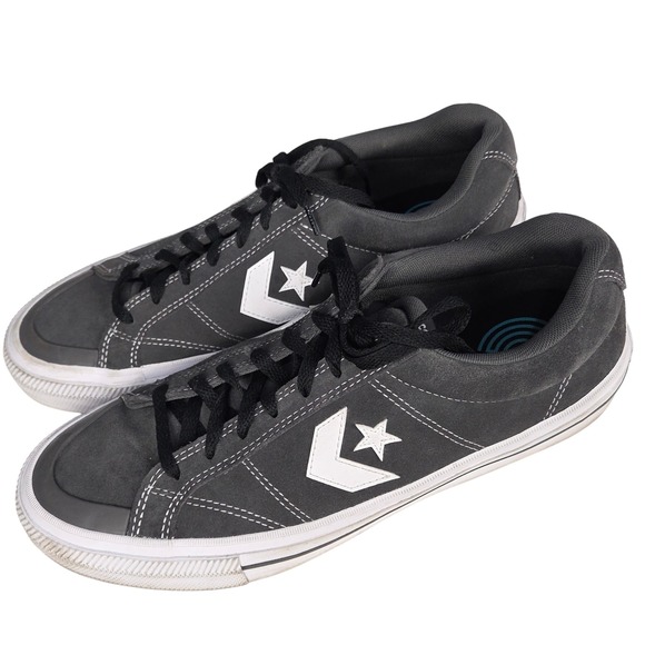 Converse All Star Suede Sneakers Men's Gray Low Top Comfort Cushion Shoes Sz 12 - Picture 1 of 13